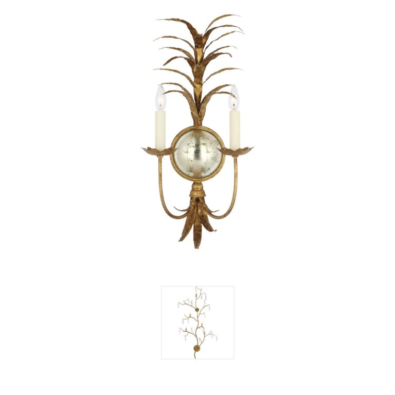 Visual Comfort Signature Collection Chapman & Myers Gramercy 28" Gilded Iron Sconce