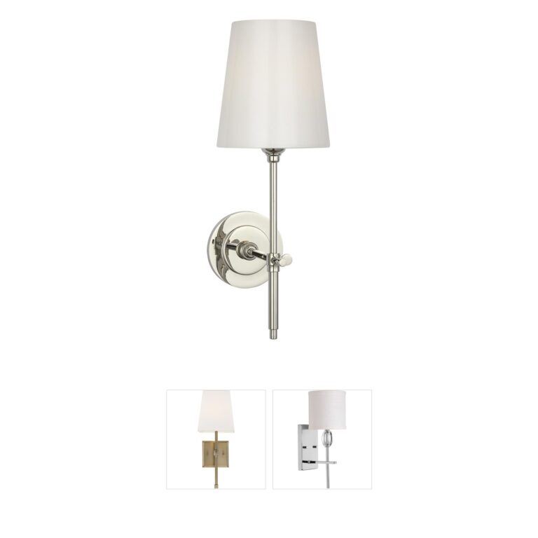 Visual Comfort Signature Collection Thomas O'Brien Bryant Polished Nickel Cordless Bath Sconce