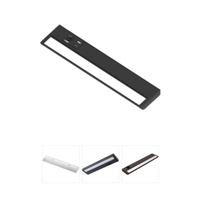 Nora Lighting LEDUR 16-inch Adjustable CCT Under Cabinet Light with USB in Black