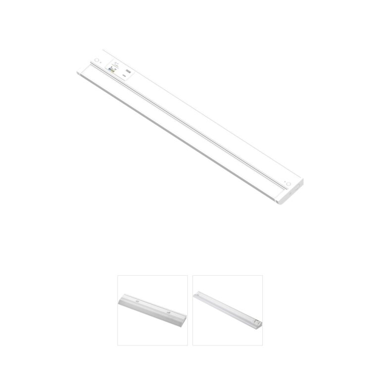 Nora Lighting LEDUR 24-Inch Adjustable Under Cabinet Luminaire with Selectable CCT and USB Ports in Matte Powder White