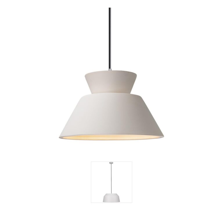 Justice Design Radiance Collection - Trapezoid Bisque Ceramic LED Pendant