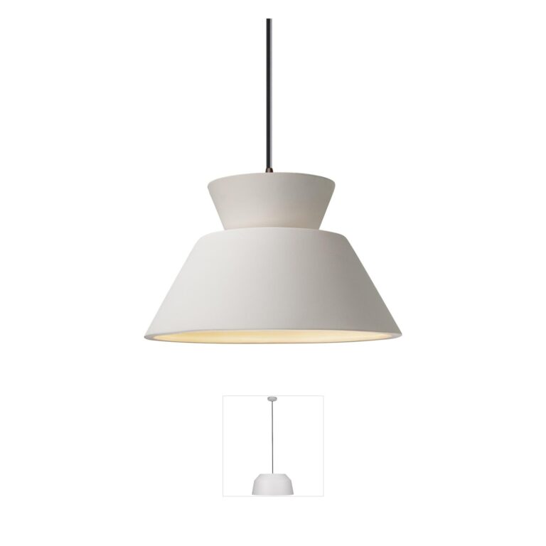 Justice Design Group Radiance Trapezoid Bisque Ceramic LED Pendant