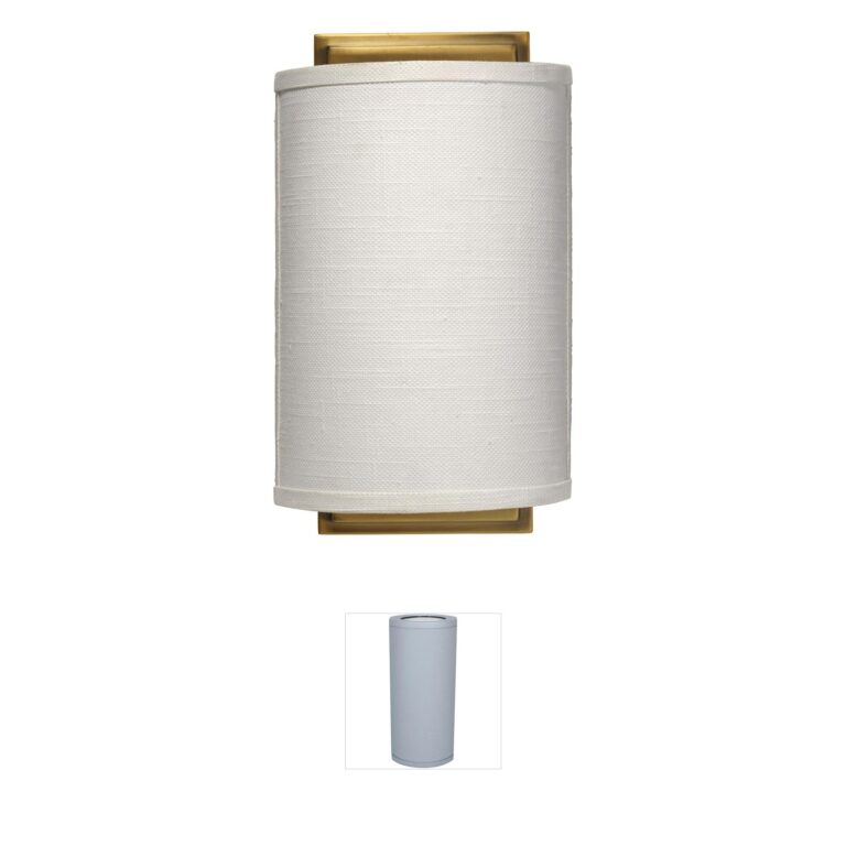 Jamie Young Co Riley White Linen & Antique Brass Wall Sconce