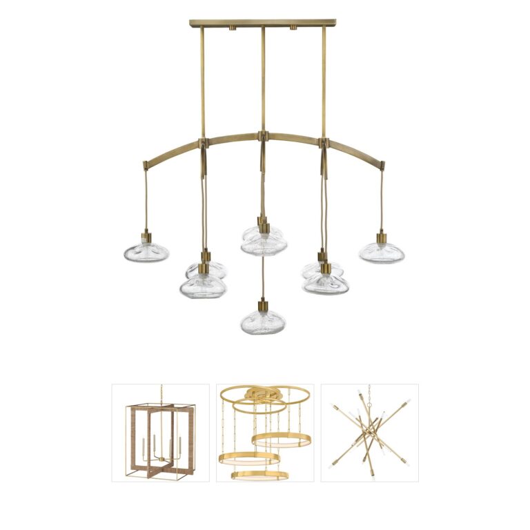 Jamie Young Co Reservoir Seeded Glass Chandelier with Antique Brass