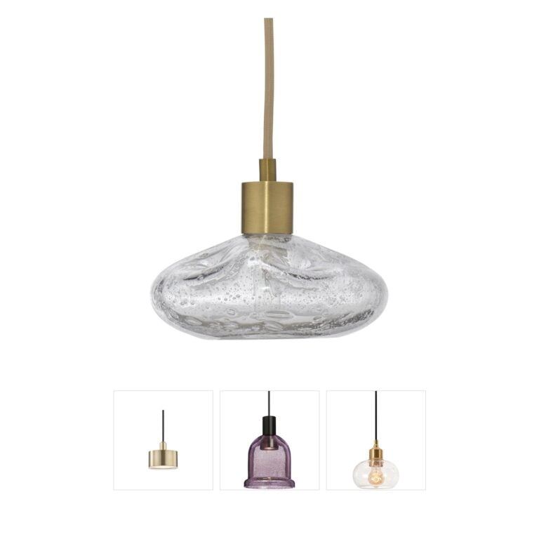 Jamie Young Co Reservoir Seeded Glass & Antique Brass Pendant