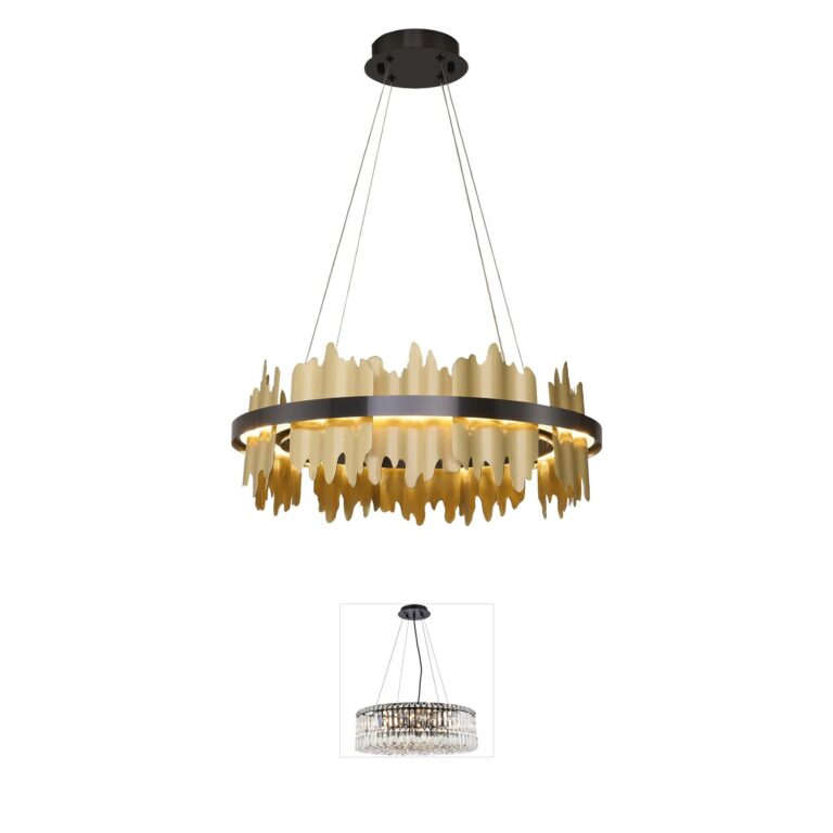 Bethel International FT Series Black Stainless Steel LED Chandelier