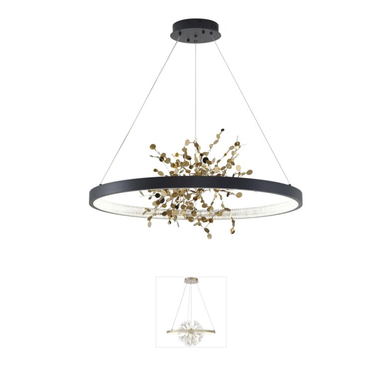 Bethel International GL Series Sand Black Confetti LED Chandelier
