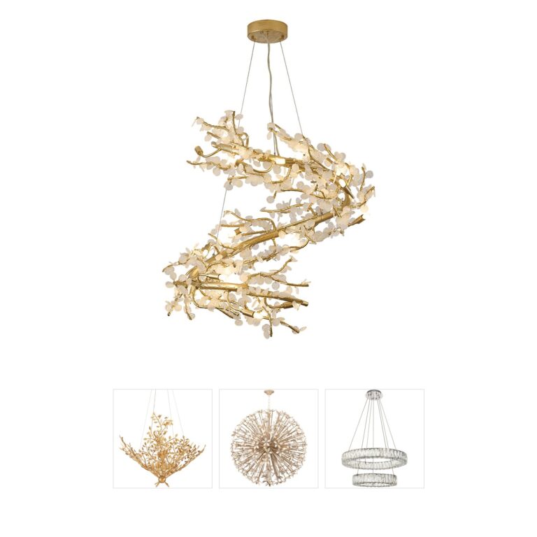 Bethel International IMP Series 18-Light Gold Aluminum and Clear Glass Chandelier