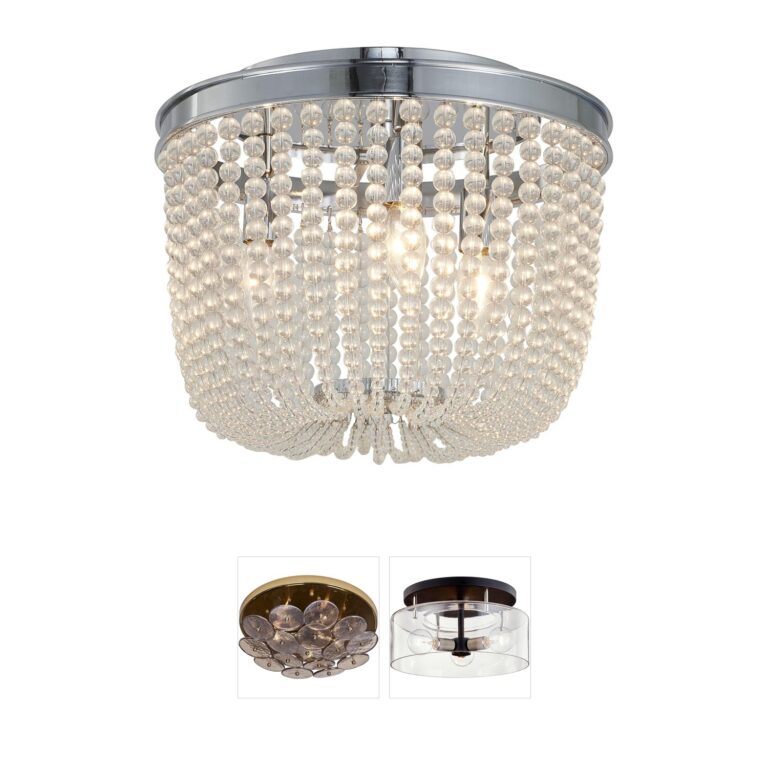 Bethel International LA Series Chrome & Clear Bead Semi-Flush Mount