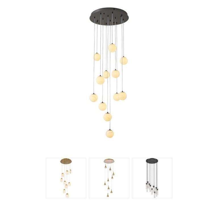 Bethel International WHP Series Black Alabaster Chandelier
