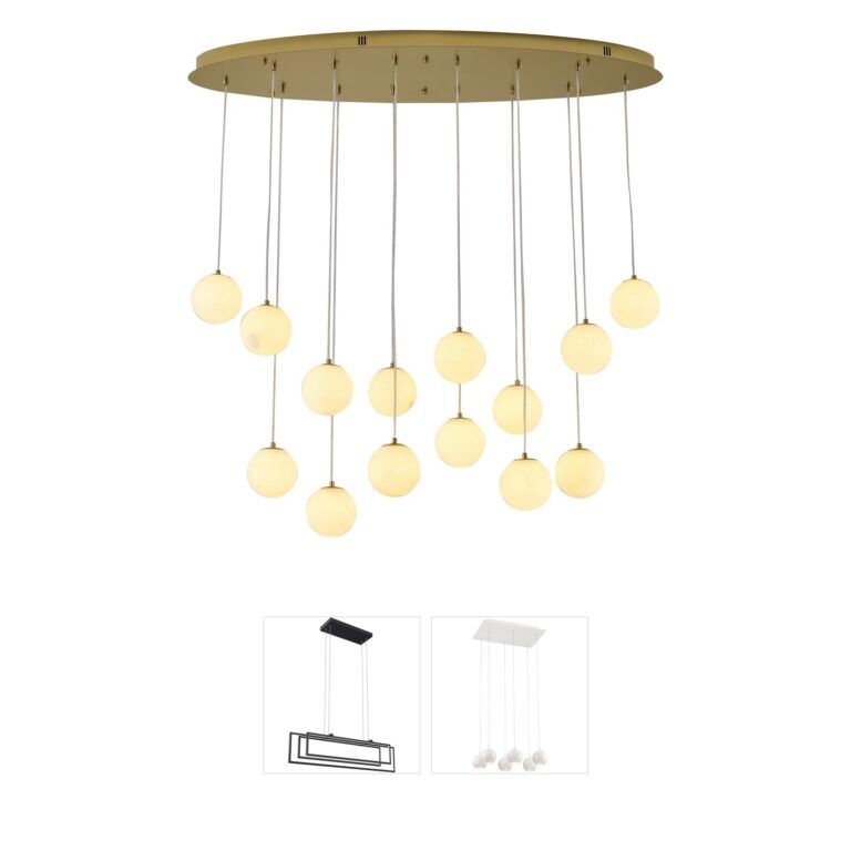Bethel International WHP Series Brass Alabaster Chandelier