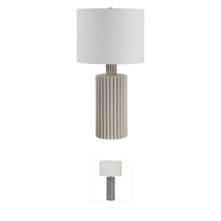 Renwil Lina 25-Inch Beige Table Lamp with Dimmer Socket