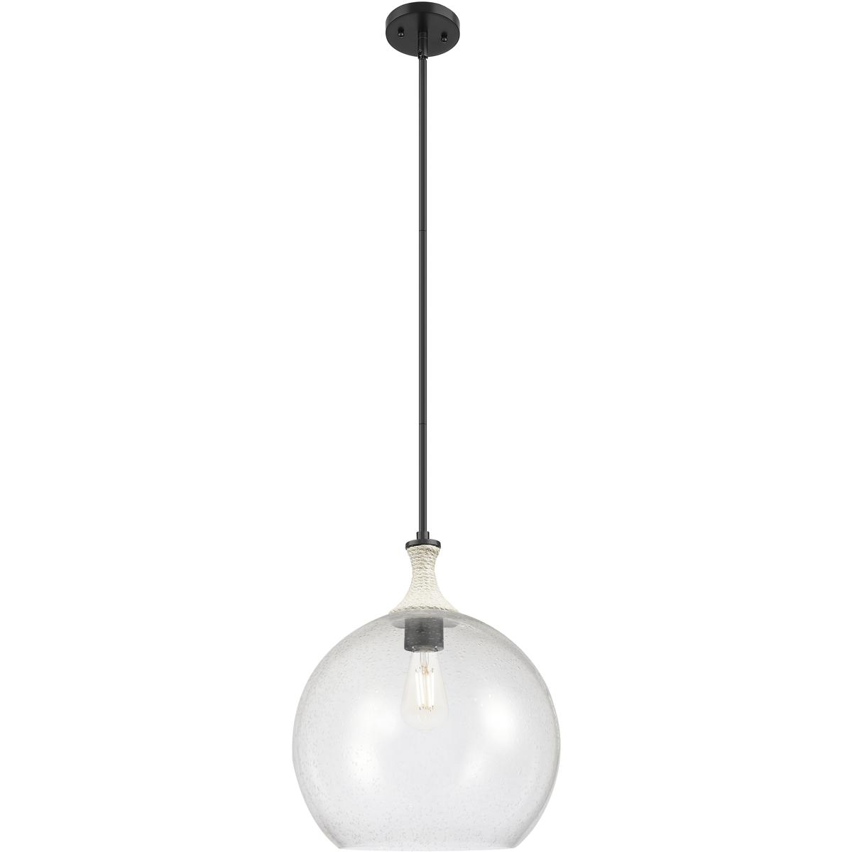 Innovations Lighting Astor Seedy Glass Globe Pendant | Matte Black