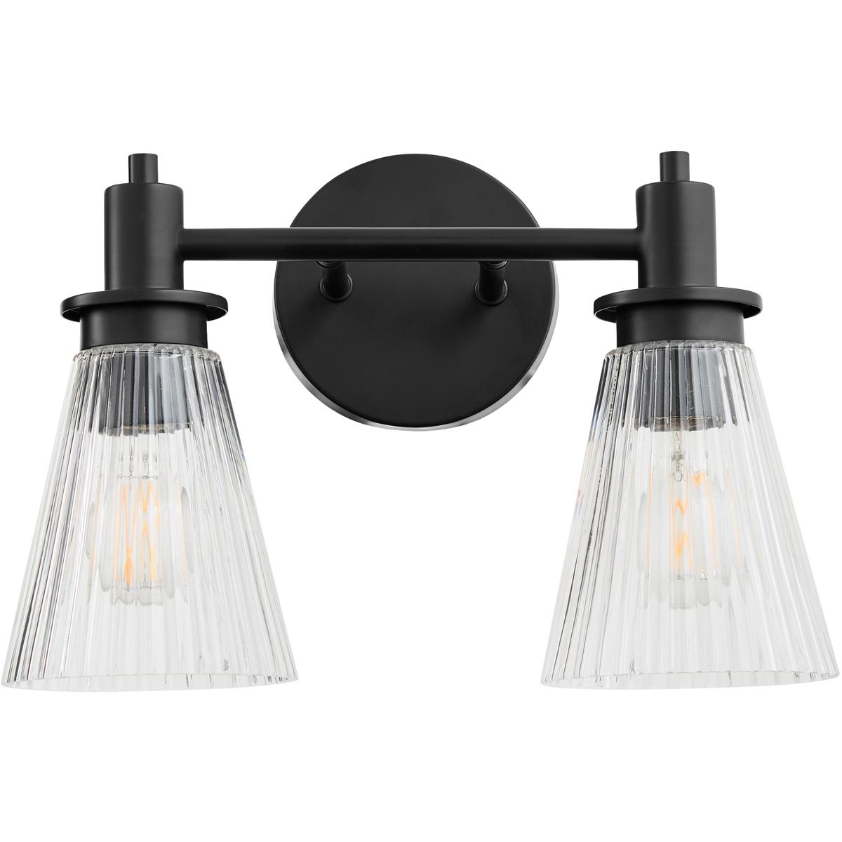 Quorum Lawton 2-Light Matte Black Vanity Light - 5803-2-59