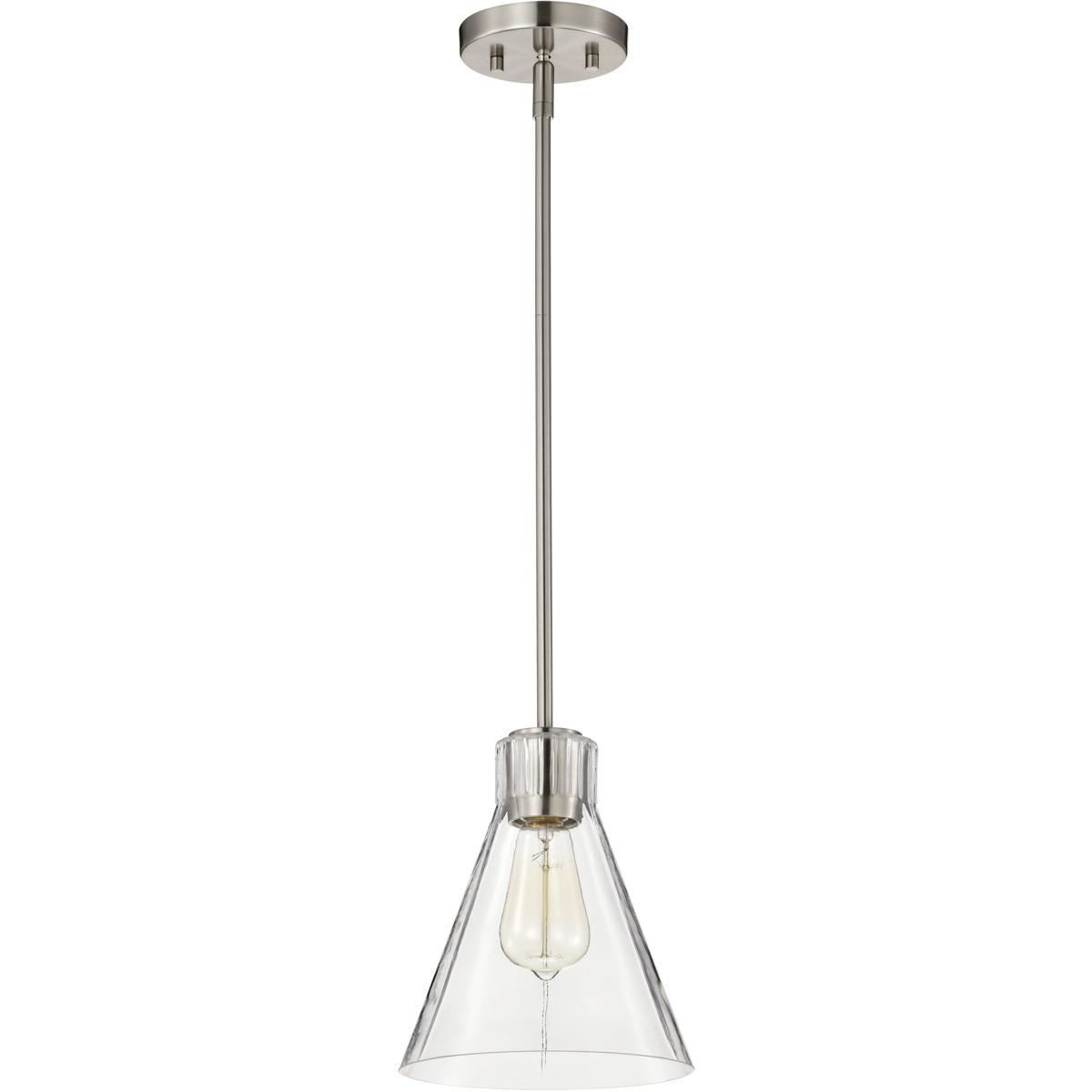 Nuvo Gianna Brushed Nickel Mini Pendant with Clear Glass