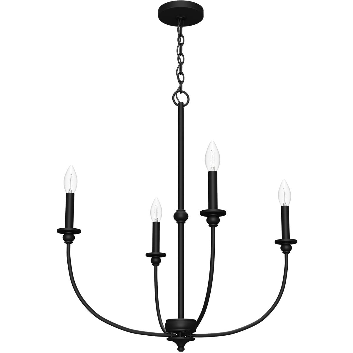Hunter Fan Southcrest Chandelier | Casual Matte Black Lighting