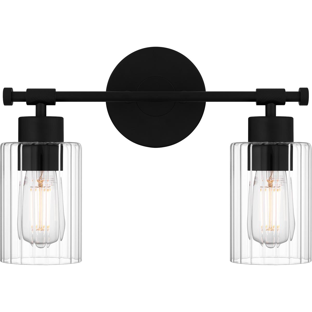 Quoizel Caputo 2-Light Matte Black Bathroom Vanity Light
