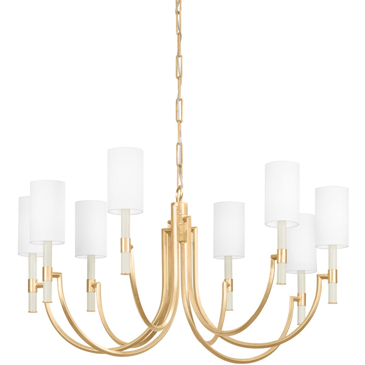 Troy Lighting Gustine Vintage Gold Leaf 8-Light Chandelier