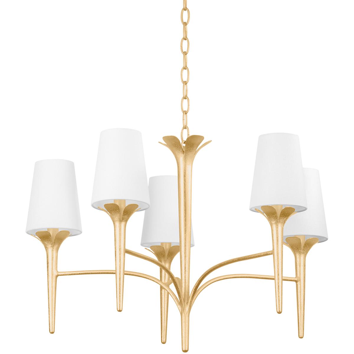Mitzi Emily 5-Light Gold Leaf Chandelier | High-End Style