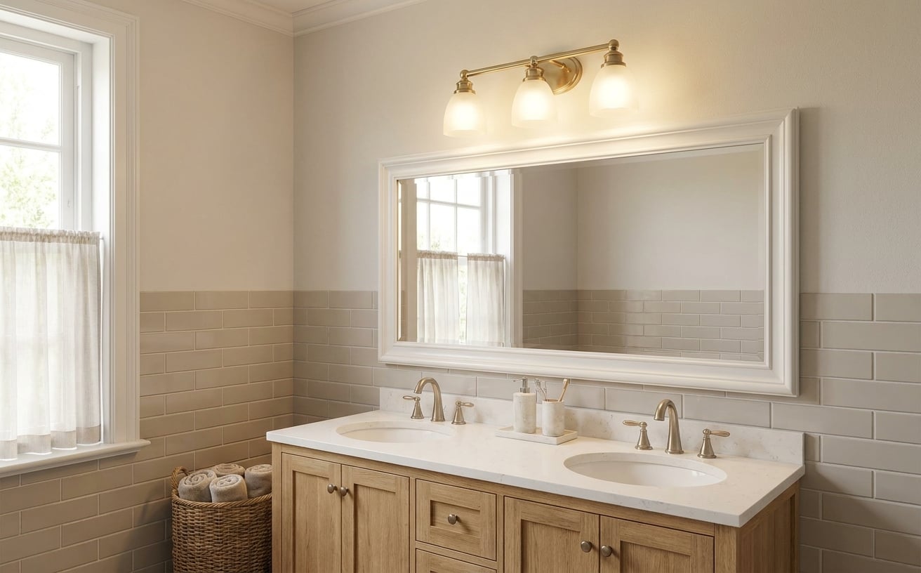 install bathroom vanity light