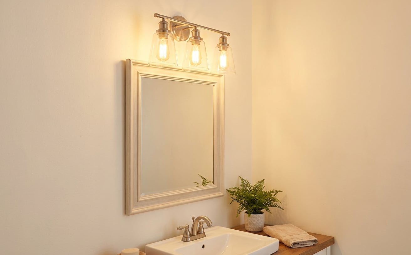 install bathroom vanity light