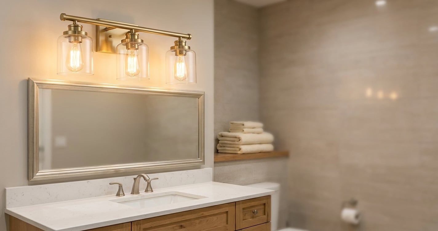install bathroom vanity light
