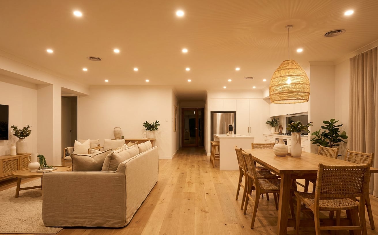 recessed lights spaced