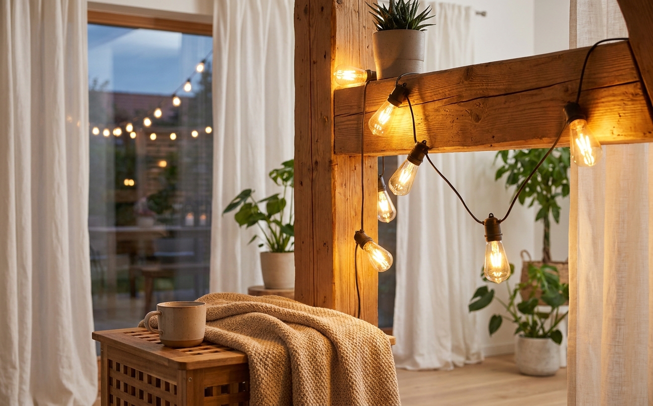 string light installation