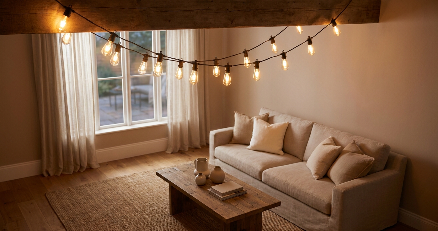 string light installation