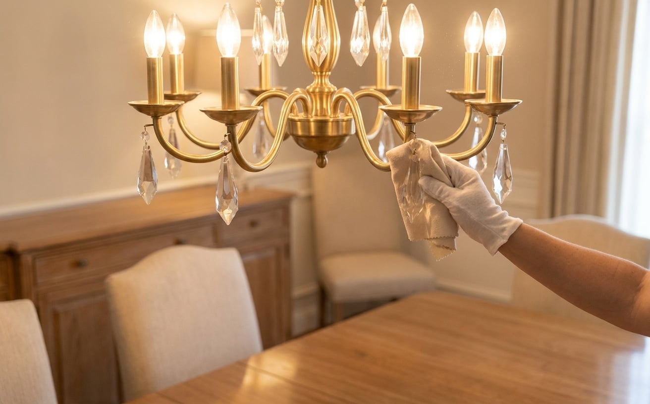 clean a chandelier