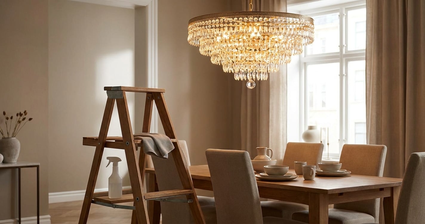 clean a chandelier